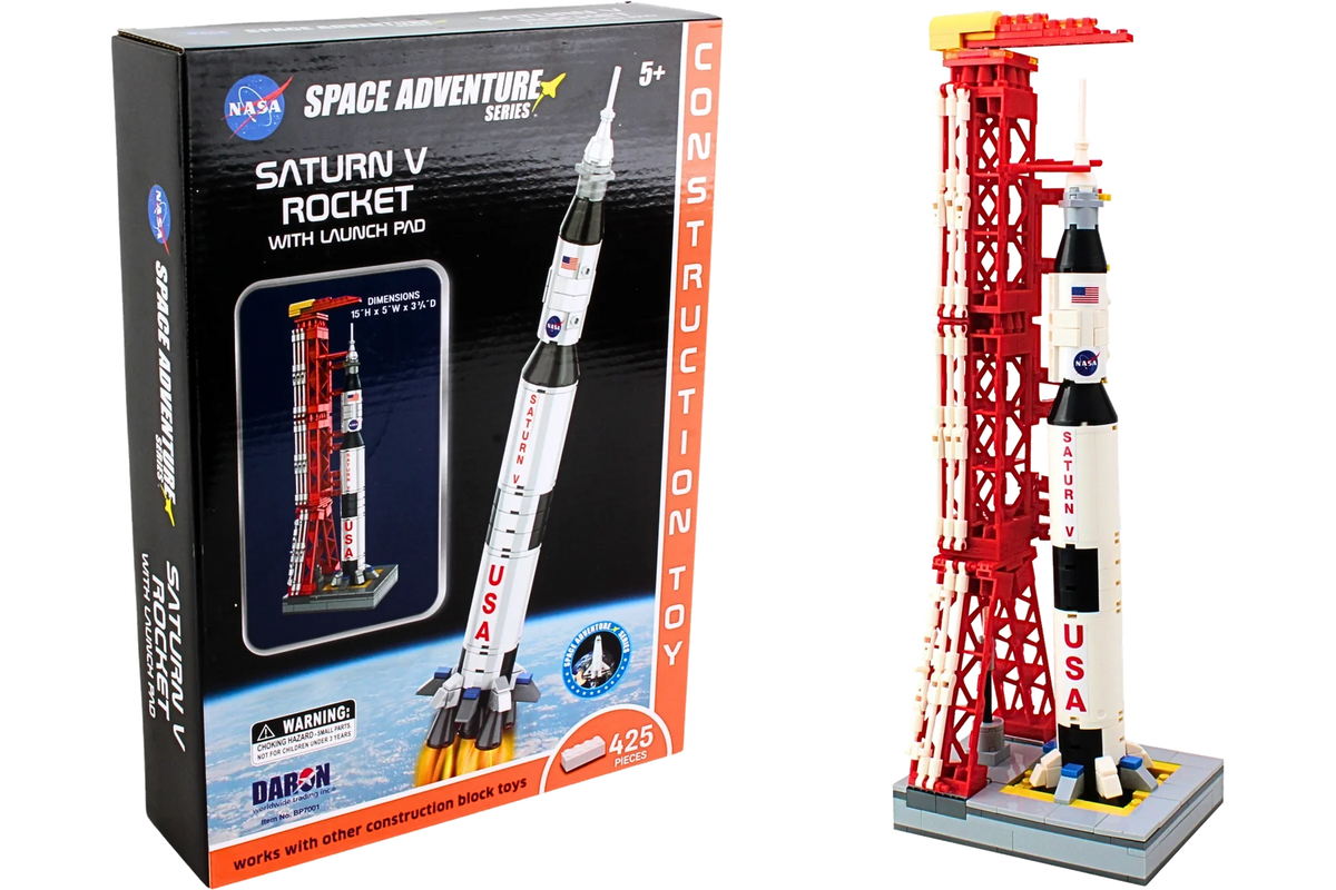 Image of SPACE ADVENTURE SATURN V ROCKET CONSTRUCTION TOY