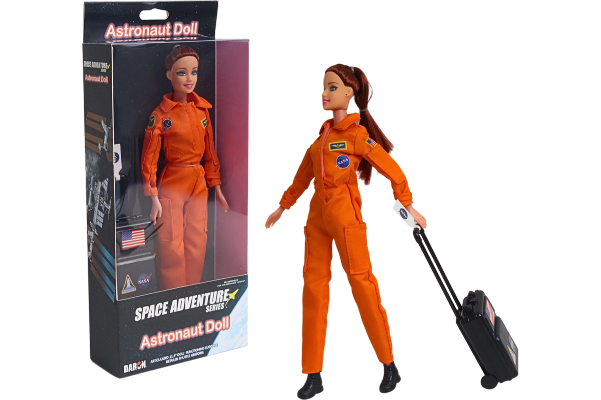 Image of ASTRONAUT DOLL (FEMALE) IN ORANGE SUIT (BOX)